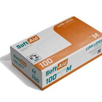 Luvas Descartáveis de Látex com Pó Soft+Aid 100 Un Tm M Luvas Descartáveis de Látex com Pó Soft+Aid 100 Un Tm M