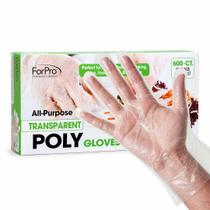 Luvas Descartáveis de Polietileno ForPro 600 Unidades Grau Alimentício Transparente Luvas Descartáveis de Polietileno ForPro 600 Unidades Grau Alimentício Transparente
