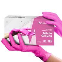 Luvas descartáveis FifthPulse Fuchsia Hot Pink Nitrile X Small