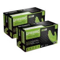 Luvas descartáveis GLOVEWORKS HD Green Nitrile 8 mil XL (200) Luvas descartáveis GLOVEWORKS HD Green Nitrile 8 mil XL (200)