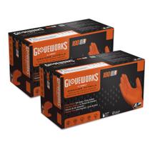 Luvas descartáveis GLOVEWORKS HD Orange Nitrile 8 Mil (L) Luvas descartáveis GLOVEWORKS HD Orange Nitrile 8 Mil (L)
