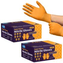 Luvas descartáveis Inspire Heavy Duty Nitrile Orange, pacote com 2 Luvas descartáveis Inspire Heavy Duty Nitrile Orange, pacote com 2