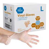 Luvas descartáveis Med PRIDE Vinil de 4,3 mm de espessura, sem pó Luvas descartáveis Med PRIDE Vinil de 4,3 mm de espessura, sem pó