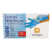 Luvas Descartáveis Nitrílicas G Azul Não Cirúrgica 100 Uni - PHAR