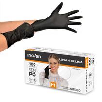 Luvas Descartáveis Nitrílicas Inoven Preta com 100 Unidades P M G