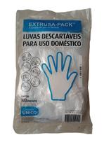 Luvas descartáveis Polietileno Extrusa Uso Doméstico C/100pç