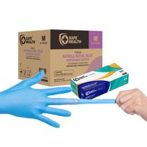 Luvas descartáveis Safe Health Nitrile Blue Medium 1000 unidades