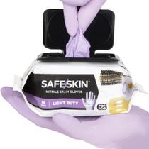 Luvas descartáveis SAFESKIN Nitrile Pack de 50, tamanho L, roxas