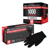 Luvas descartáveis Salon World Safety Black Nitrile X-Large Luvas descartáveis Salon World Safety Black Nitrile X-Large