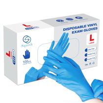 Luvas descartáveis squish Blue Vinyl Synmax Blend 4 mil 100