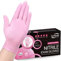Luvas descartáveis SwiftGrip Pink Nitrile 3 mil 100 ct Box XL