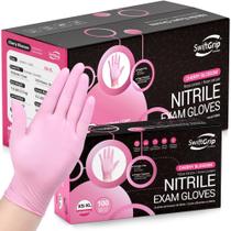 Luvas descartáveis SwiftGrip Pink Nitrilo Sem Pó 1000 quilates