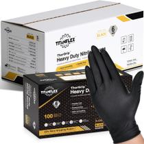 Luvas descartáveis TitanFlex Heavy Duty Black Nitrile 6mL