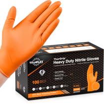 Luvas descartáveis TitanFlex Heavy Duty Orange Nitrile 6mL