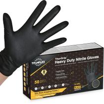 Luvas descartáveis TitanFlex ThorGrip Black Nitrile, pacote com 50