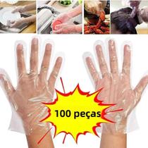 Luvas Descartáveis Transparentes Ecológicas 100pcs Luvas De Plástico Para Limpeza DIY Cozinha