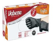 Luvas descartáveis Vabene Viniflex cor preta ou translúcida tamanho P - M - G de elastômero termoplástico x 100 unidades