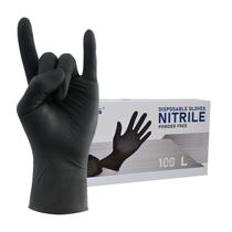 Luvas descartáveis Wostar Nitrile Black 100 unidades em pó sem látex Luvas descartáveis Wostar Nitrile Black 100 unidades em pó sem látex