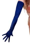 Luvas DooWay, azul marinho, acetinado, 70 cm, seda elástica