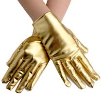 Luvas douradas Shiny Wetlook Short Punk Costume Dance 22cm Luvas douradas Shiny Wetlook Short Punk Costume Dance 22cm