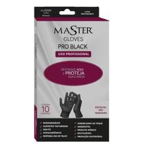 Luvas Em Látex Master Gloves Pro Black 10 Unidades Cor Preto Tamanho P,M,G