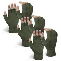 Luvas Evridwear Fingerless Touch Screen, 3 pares, verde militar
