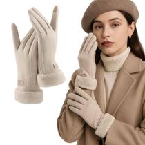 Luvas Feminina Inverno Touch Screen Forrada com Lã Pelúciada