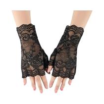 Luvas Femininas Curtas De Renda Meio Dedo Com Proteção Solar Para Cerimônias De Casamento E Luvas Femininas Curtas De Renda Meio Dedo Com Proteção Solar Para Cerimônias De Casamento E