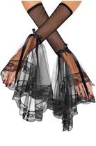 Luvas femininas de bruxa pretas L'VOW com mangas góticas vitorianas