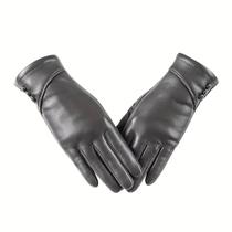 Luvas Femininas De Couro Com Tela Sensível Ao Toque, Forradas Com Lã Macia, Elegantes E Quentes Para