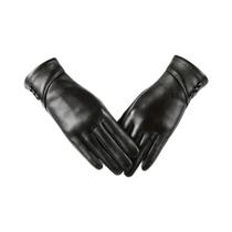 Luvas Femininas De Couro Com Tela Sensível Ao Toque, Forradas Com Lã Macia, Elegantes, Quentes,