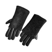 Luvas Femininas De Couro PU Com Forro De Veludo E Bordado De Diamante, Luvas Quentes De Moda Para O