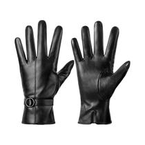 Luvas Femininas De Couro Quentes Para Inverno Com Tela Sensível Ao Toque, Em Pele De Cordeiro, Para