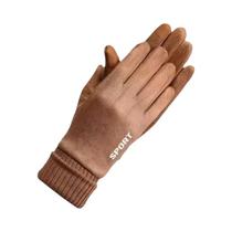 Luvas Femininas De Inverno Com Tela Sensível Ao Toque Em Couro PU E Pelo Sintético De Coelho Para