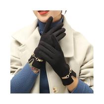 Luvas Femininas De Inverno Com Tela Sensível Ao Toque, Forro De Lã, Corrente Decorativa, Macias, De