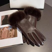 Luvas Femininas de Inverno - Couro PU, Acabamento em Pele Sintética e Forro Térmico Luvas Femininas de Inverno - Couro PU, Acabamento em Pele Sintética e Forro Térmico