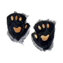 Luvas Femininas De Inverno Quentes De Pelo Sintético Sem Dedos Com Patas De Lobo E Garras De Gato, Luvas Femininas De Inverno Quentes De Pelo Sintético Sem Dedos Com Patas De Lobo E Garras De Gato,