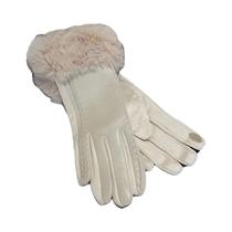 Luvas Femininas De Inverno Quentes Em Couro PU Com Forro Térmico E Acabamento Em Pele Sintética Para
