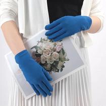 Luvas Femininas Elásticas Com Proteção UV Para Dirigir, Pretas E Brancas, Luvas Cerimoniais Sólidas