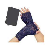 Luvas Femininas Elegantes De Renda Flor De Rede Sem Dedos Proteção Solar Malha Dança Luva De