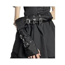 Luvas Femininas Estilo Punk Em Spandex Sem Dedos Com Fivelas Modernas Para Cosplay Lolita E Dança