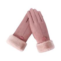 Luvas Femininas Peludas Quentes com Tela de Toque - Ideal para Outono/Inverno