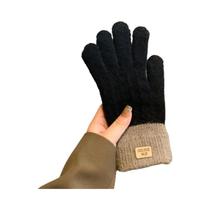 Luvas Femininas Quentes E Grossas De Pelúcia Com Tela Sensível Ao Toque Para Moda Outono Inverno,