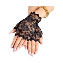 Luvas Femininas Sensuais De Renda Sem Dedos, Luvas De Malha Aquecidas De Meio Dedo Estilo Rede De