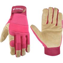 Luvas femininas Wells Lamont HydraHyde Split em couro rosa