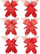 Luvas Geyoga, 6 pares de shorts florais femininos de renda vermelha Luvas Geyoga, 6 pares de shorts florais femininos de renda vermelha