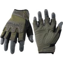 Luvas HANDLANDY Tactical Fingerless Impact para homens, verde militar