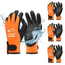 Luvas impermeáveis para climas frios, 3 pares de laranja