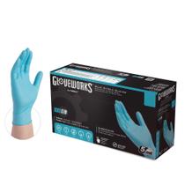 Luvas industriais de nitrilo descartáveis GLOVEWORKS Blue 5 Mil