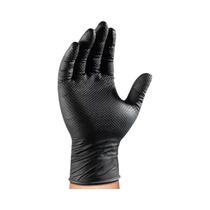 Luvas Industriais Pretas De Nitrilo De Alta Resistência 8mil Textura Diamante Sem Látex Para